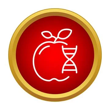 Apple with dna helix symbolizing genetically modified organism Stock Illustration