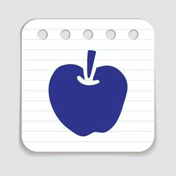 Apple doodle icon or logo, hand drawn in flat style Stock Illustration