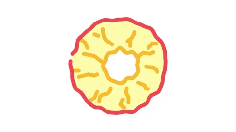 Apple dried fruit color icon animation Stock Footage 327270266
