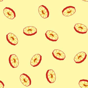 Apple dried fruit isometric icon seamless pattern Stock Illustration