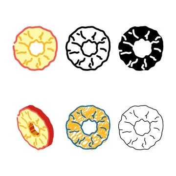 Apple dried fruit set color icon vector Stock Illustration