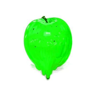 Apple with dripping  paint Stock Illustration