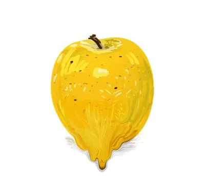 Apple with dripping  paint Illustrazione stock