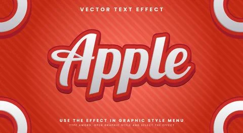 Apple editable Text Effect Template 스톡 일러스트
