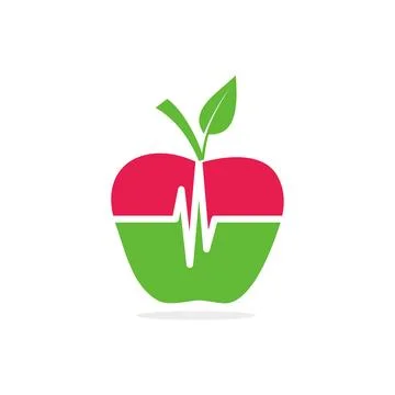 Apple EKG vector logo template Illustration Design Stock Illustration