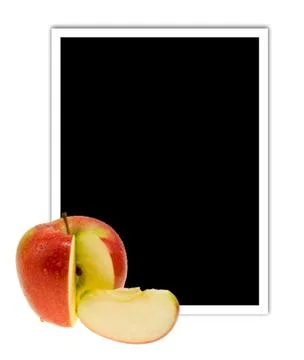 Apple with empty frame Stock Photos