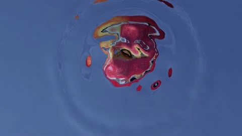 An apple falling into the water Stock Footage 240078165