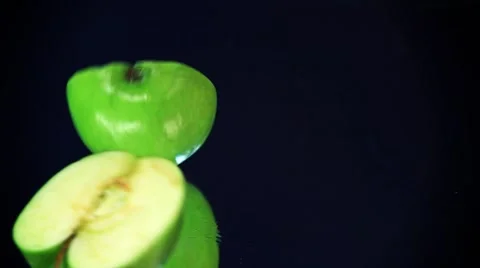 Apple falls into the frame. Stock Footage 45504197