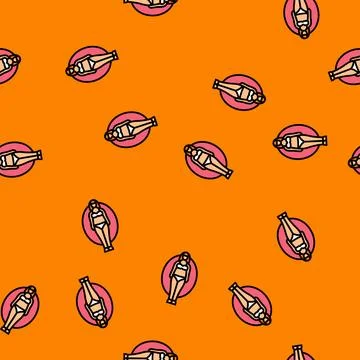 Apple female body type vector seamless pattern Stock Illustration
