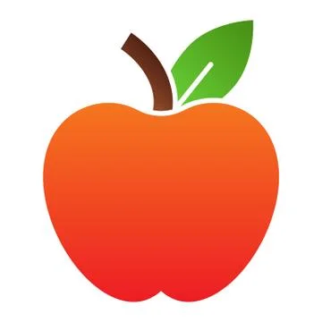 Apple flat icon. Fruit color icons in trendy flat style. Healthy food gradient Stock Illustration