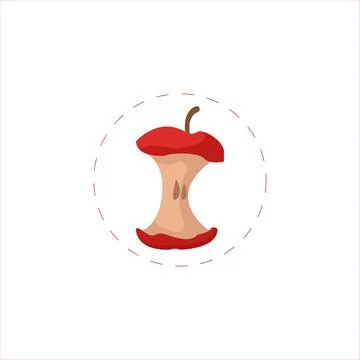 Apple flat icon on white background Illustrazione stock