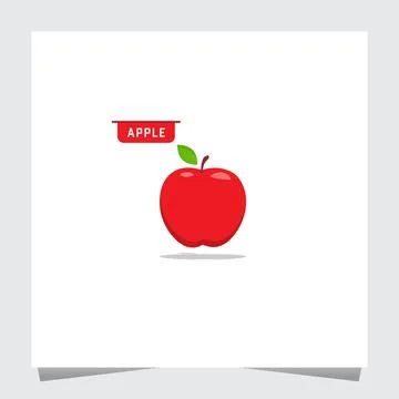 Apple Flat Logo Template. Icon Stock Illustration