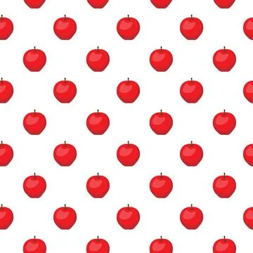 Apple flat seamless pattern on white background. Stockillustratie