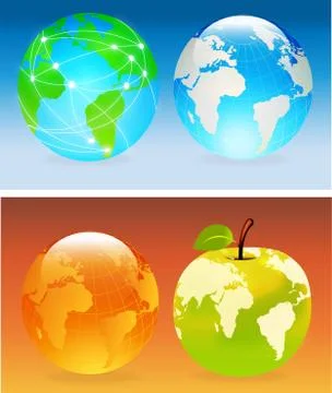 Apple in the form of earth Stock Illustration