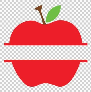 Apple Framing With Leaf And Stem In Red Stock Illustration