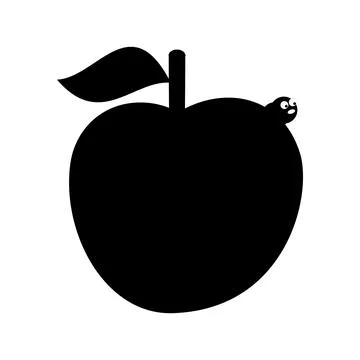 Apple fresh fruit icon vector illustration design black and white silhouette Stock Illustration