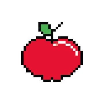 Apple fruit 8 bits pixelated style icon Illustrazione stock
