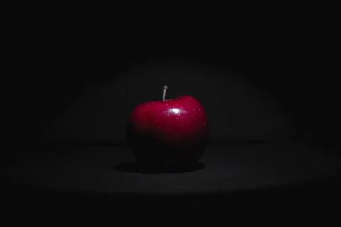Apple fruit, abstract shadow, black background Stock Photos