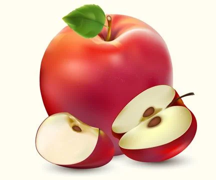 Apple fruit and slice Stock Illustration