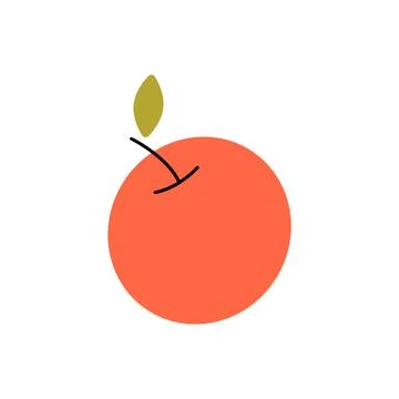 Apple fruit. Apple fruit with leaf. Vector illustration. Stock Illustration