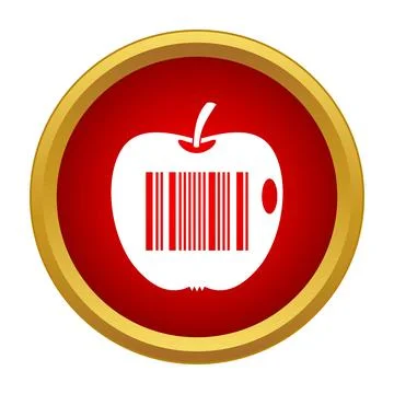 Apple fruit with barcode representing product identification Stock-Illustration