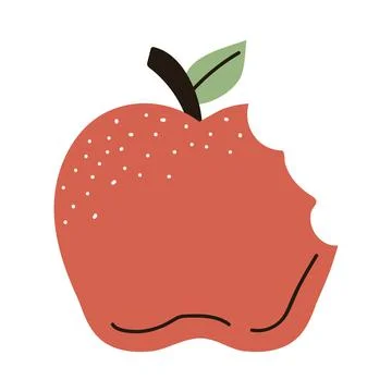 Apple fruit with bite Stock Illustration