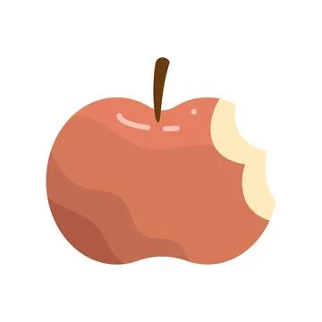 Apple fruit with bite Stock Illustration