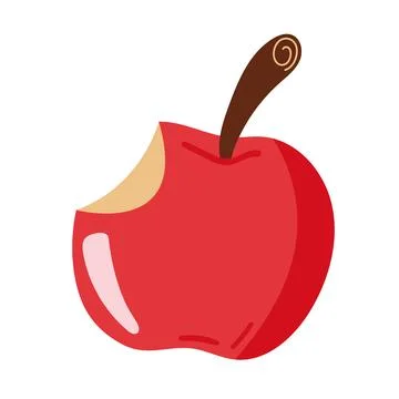 Apple fruit with bite Stock Illustration