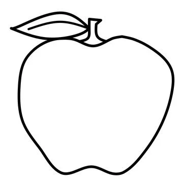 Apple fruit in black blurred contour, vector illustration. Stock Illustration