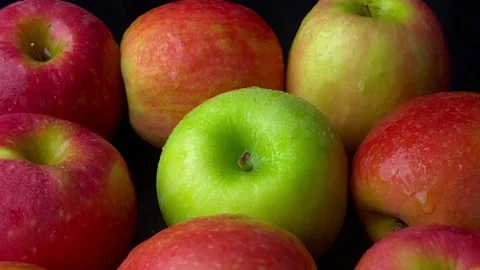 Apple fruit, closeup of apple fruit, food background, ripe apple fruit Video stock 238419782
