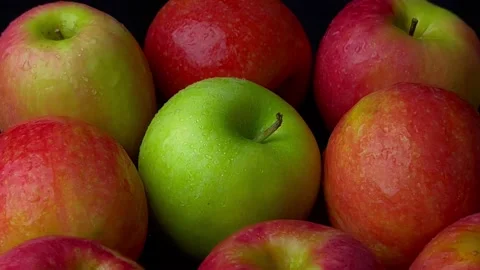 Apple fruit, closeup of apple fruit, food background, ripe apple fruit Stock Footage 238419785