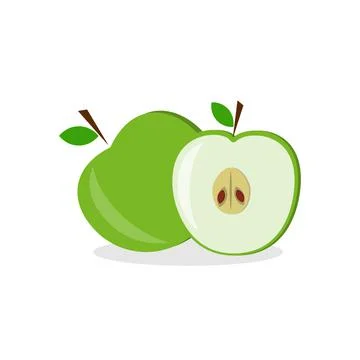 Apple fruit, color isolated vector illustration Stock Illustration