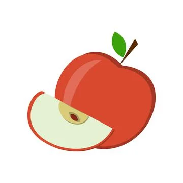 Apple fruit, color isolated vector illustration Stock Illustration