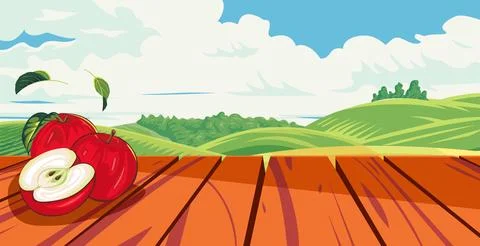 Apple fruit dish vector with apple Stock Illustration