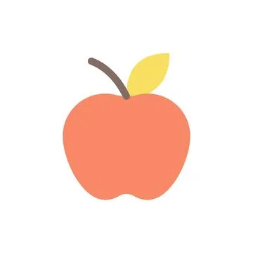 Apple fruit flat color ui icon Stockillustratie