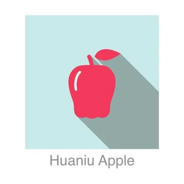 Apple fruit flat icon, Huaniu apple, vector illustration Stock Illustration