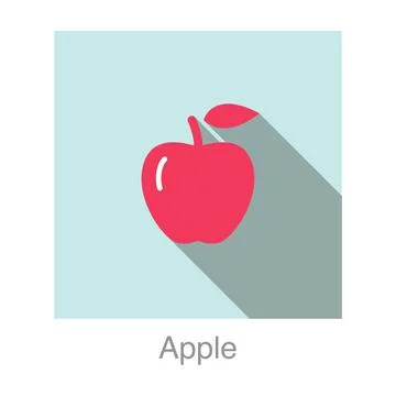 Apple fruit flat icon, vector illustration Stock Illustration