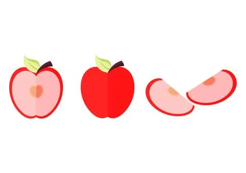 Apple fruit flat illustration Stock Illustration