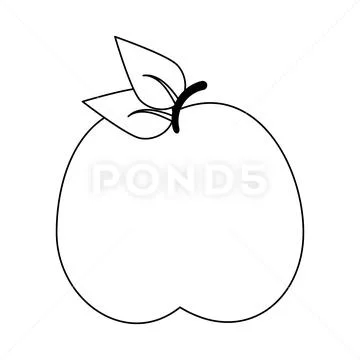 Apples Fruit PNG Image, Apple Cute Fruit Cartoon Line Art, Car Drawing,  Cartoon Drawing, Apple Drawing PNG Image For Free Download