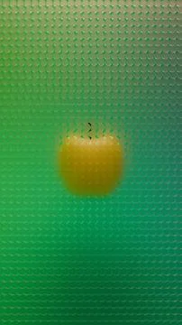 Apple fruit form inside circle grid pattern background design image.... 스톡 일러스트