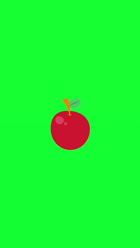Apple Fruit Green Screen Animation Video stock 346568003
