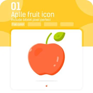 Apple fruit icon with flat style isolated on white background Illustrazione stock