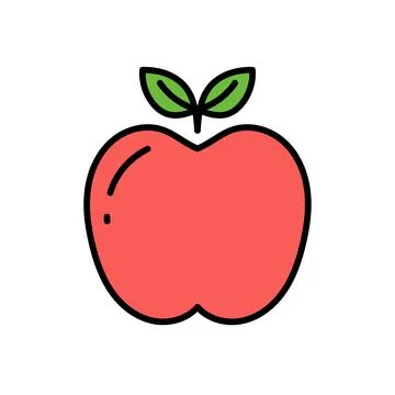 Apple fruit icon logo design template isolated illustration Stock Illustration