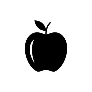 Apple fruit icon in solid black. Vector EPS 10. Isolated illustration on white Stock-Illustration