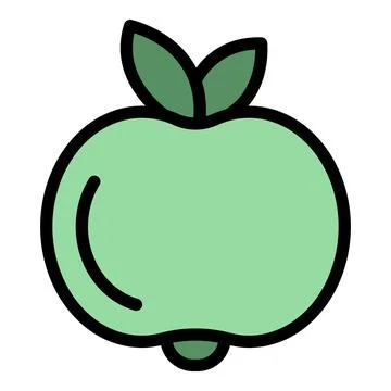 Apple fruit icon vector flat Stock Illustration
