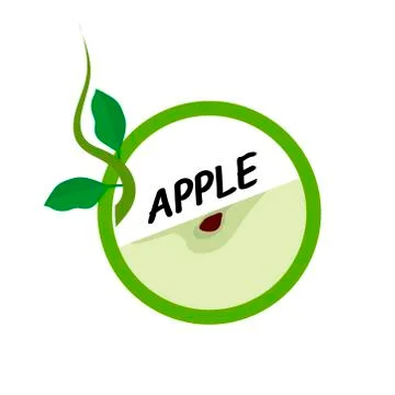 Apple Fruit icons flat style, Vector Illustration. Stock Illustration