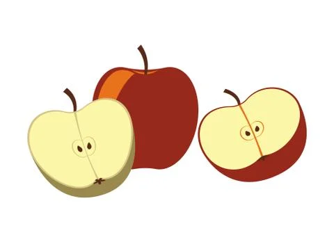 Apple fruit isolated vector icon Stock Illustration