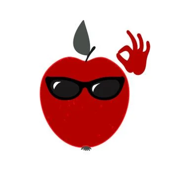 Apple fruit isolated on a white background. Stock Illustration