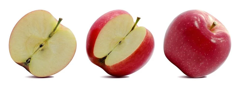 Apple fruit isolated on white background Stock Photos