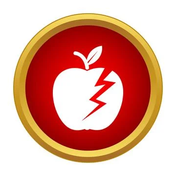 Apple fruit with lightning bolt power symbol Stock Illustration